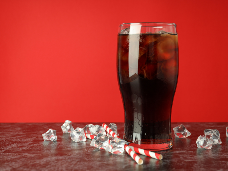 Cola beverage with ice — zero-calorie soft drink formulation using erythritol and stevia sweeteners